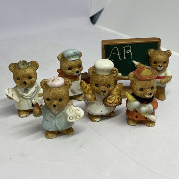 HOMCO Bears Ceramic Fireman Poodle Skirt Clown Teacher Doctor Chef ETC Lot of 15 - Picture 5 of 15